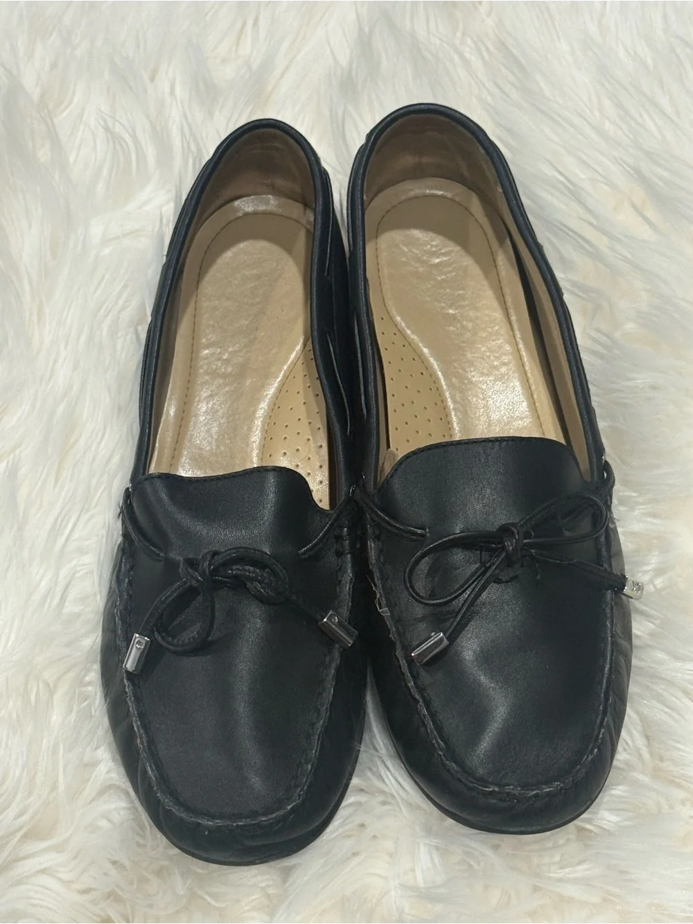 Michael Kors black leather Sutton Moccasins shoes